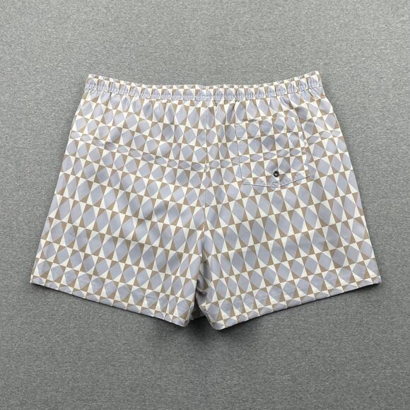 Open Edit Nordstrom Mens XL Recycled Volley Swim Trunks 4" Purple Diamond Grid - Picture 3 of 16